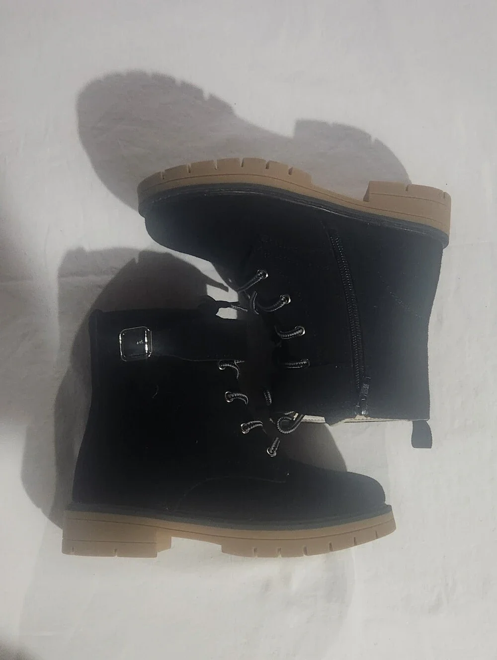 Dream Pairs Black Lace-Up Faux Suede Ankle Boots Toddler Girls Size 13